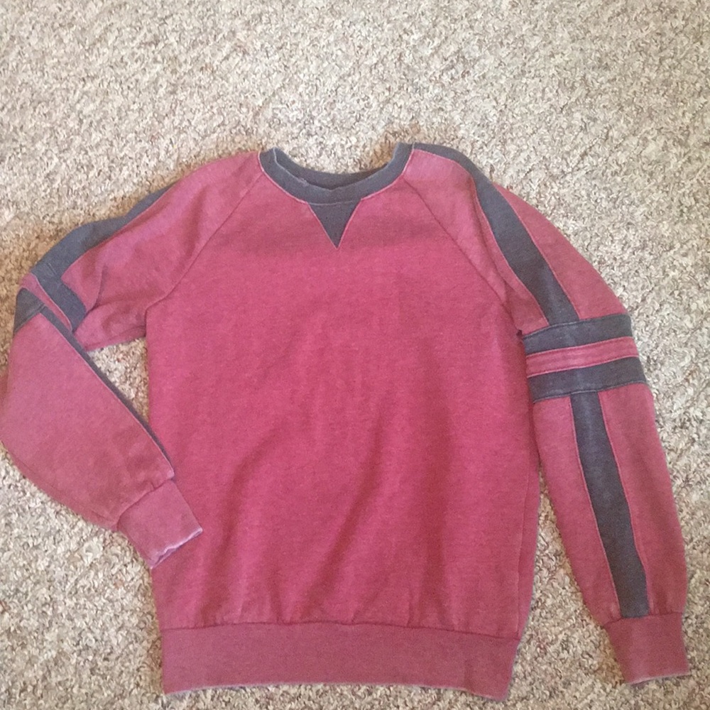 Z Supply Crewneck Sweatshirt XS maroon/black
